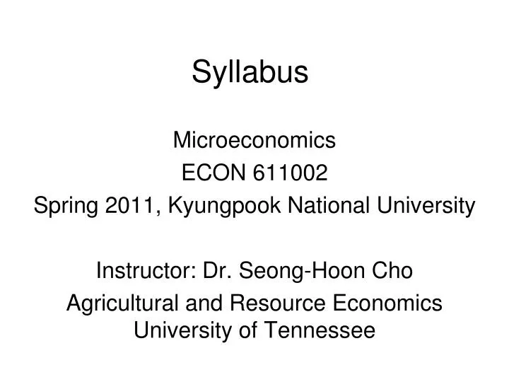 syllabus