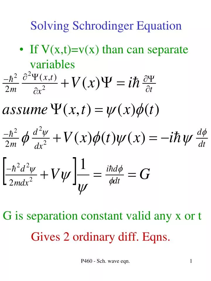 solving schrodinger equation