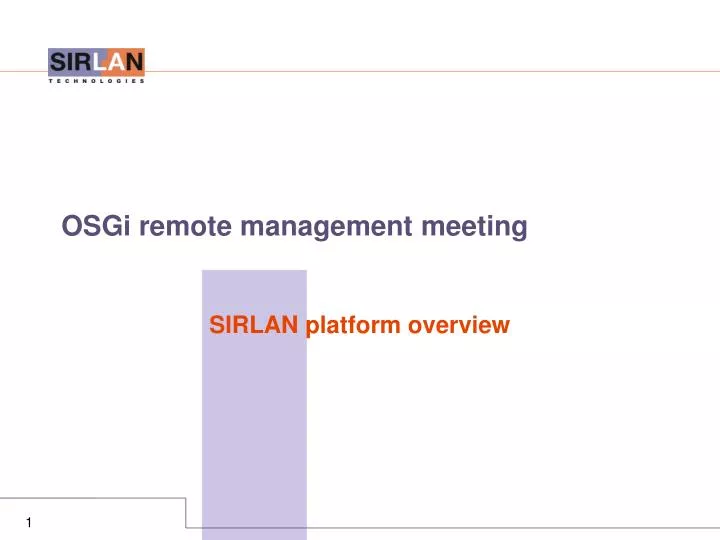 osgi remote management meeting
