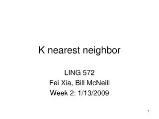 K nearest neighbor