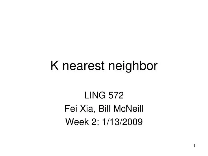 k nearest neighbor