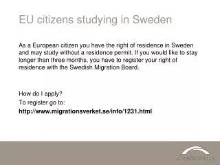 EU citizens studying in Sweden