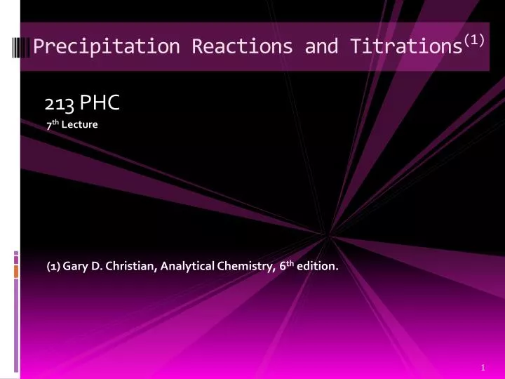 precipitation reactions and titrations 1