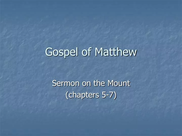 gospel of matthew