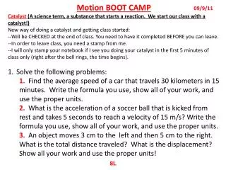 Motion BOOT CAMP