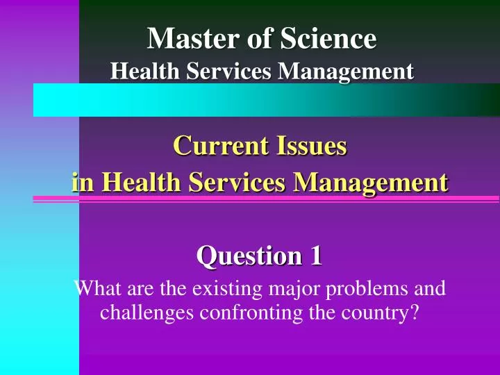 master of science health services management