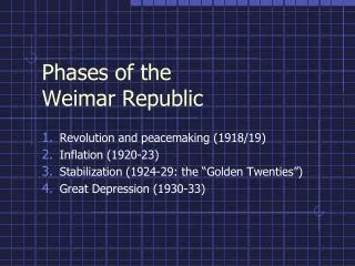 Phases of the Weimar Republic