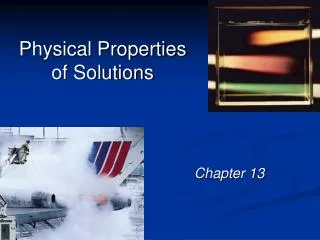 Physical Properties of Solutions