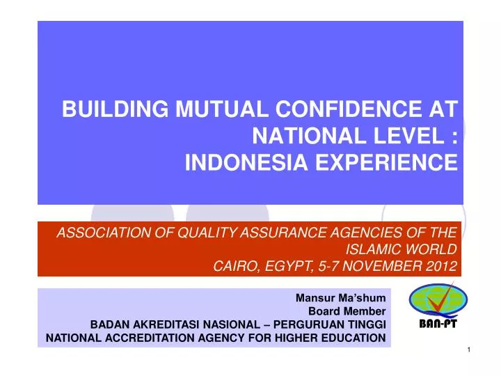 building mutual confidence at national level indonesia experience