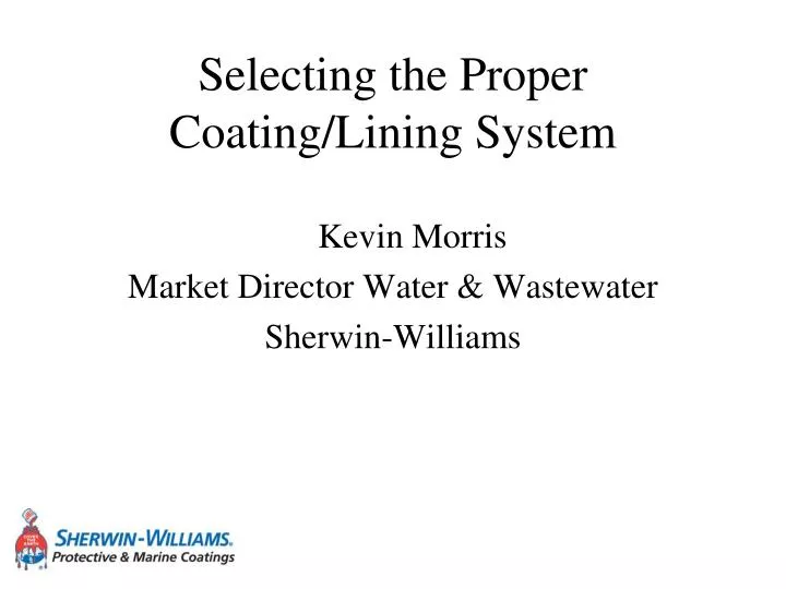 selecting the proper coating lining system