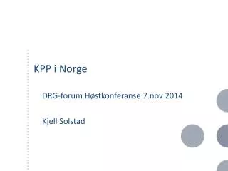 kpp i norge