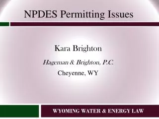 WYOMING WATER &amp; ENERGY LAW