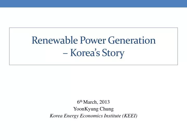 renewable power generation korea s story