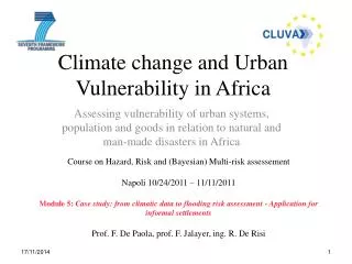 Climate change and Urban Vulnerability in Africa
