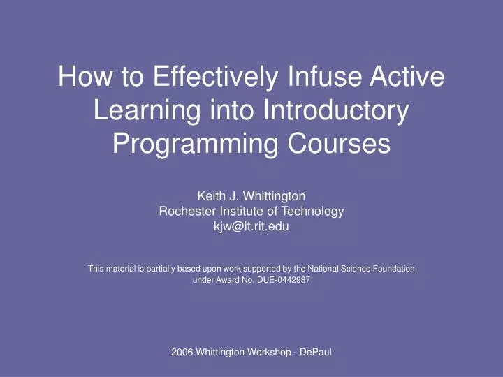 how to effectively infuse active learning into introductory programming courses