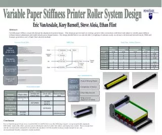 Variable Paper Stiffness Printer Roller System Design