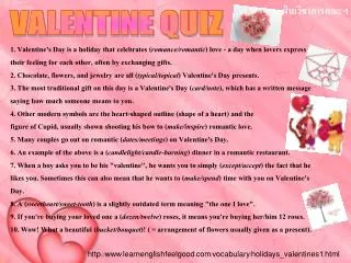 http :// www . learnenglishfeelgood . com / vocabulary / holidays_valentines1 . html
