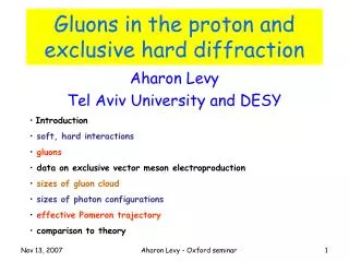 Gluons in the proton and exclusive hard diffraction