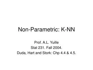 Non-Parametric: K-NN