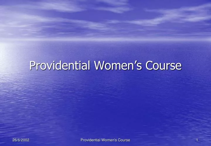 providential women s course