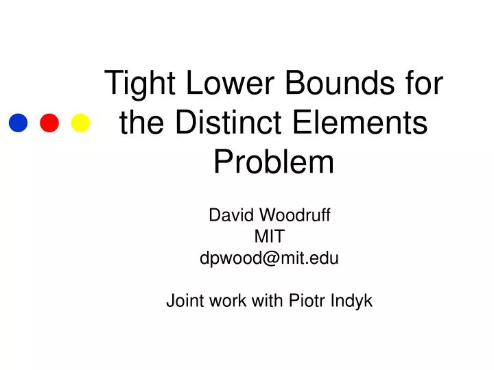 tight lower bounds for the distinct elements problem