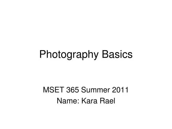 photography basics