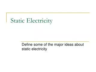 Static Electricity