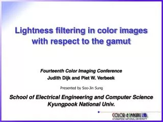 Lightness filtering in color images with respect to the gamut