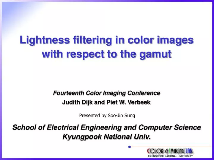 lightness filtering in color images with respect to the gamut