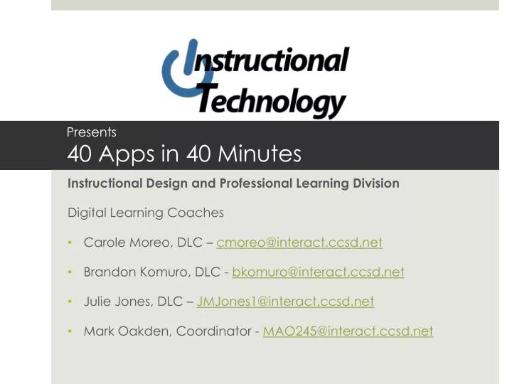 presents 40 apps in 40 minutes