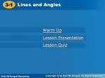 Lines and Angles: Geometry Warm-Up Lesson Presentation - slide 1