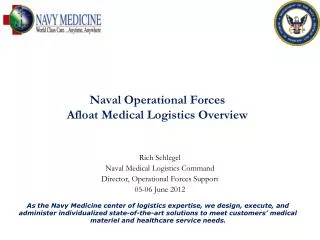 Naval Operational Forces Afloat Medical Logistics Overview