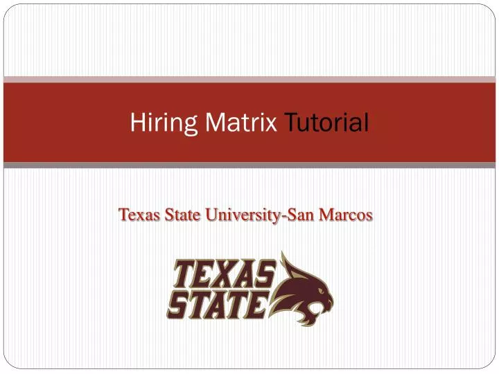hiring matrix tutorial