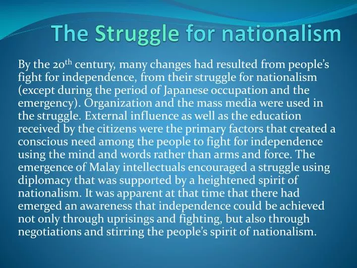 the struggle for nationalism