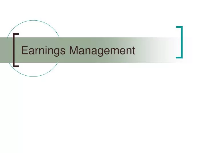 earnings management