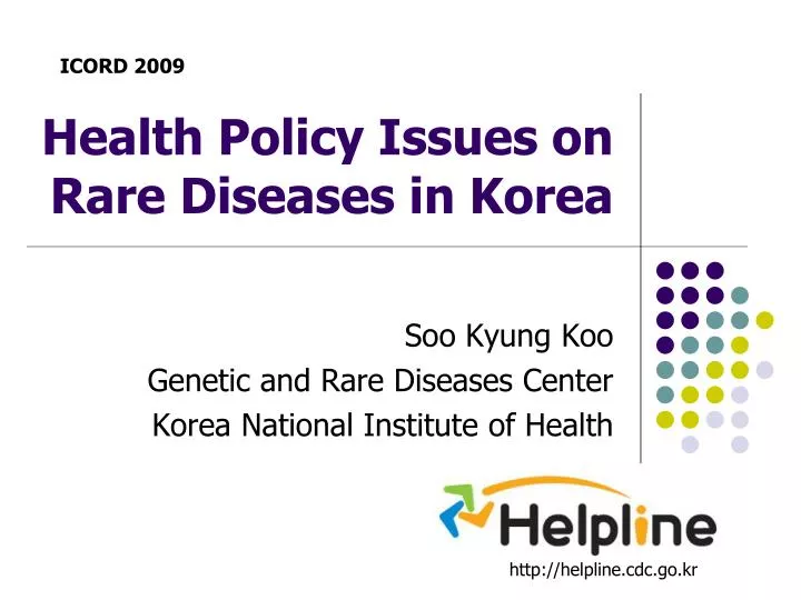 health policy issues on rare diseases in korea