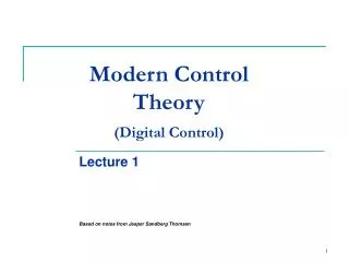 Modern Control Theory (Digital Control)