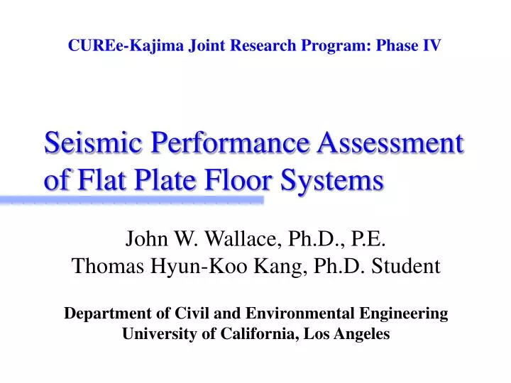 seismic performance assessment of flat plate floor systems