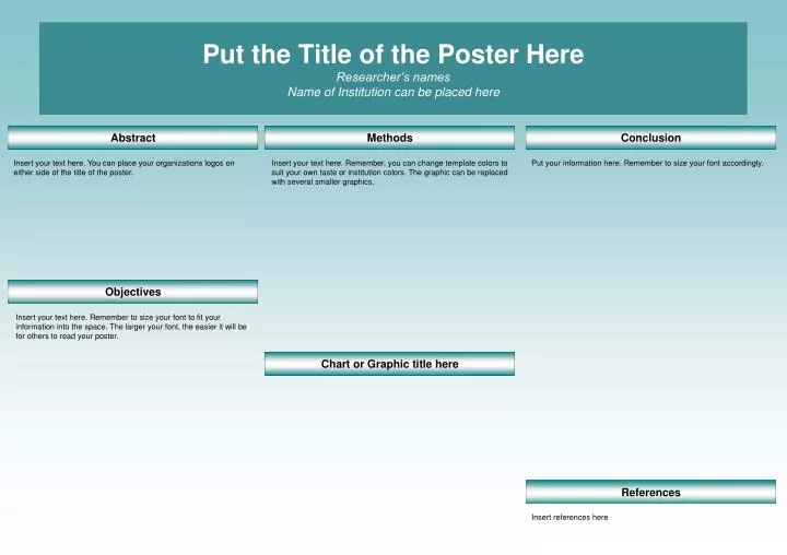put the title of the poster here researcher s names name of institution can be placed here