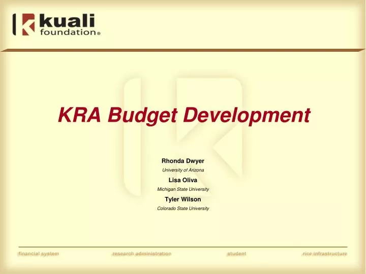 kra budget development