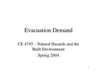 Evacuation Demand