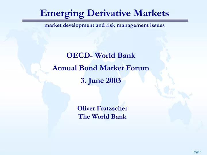 emerging derivative markets market development and risk management issues
