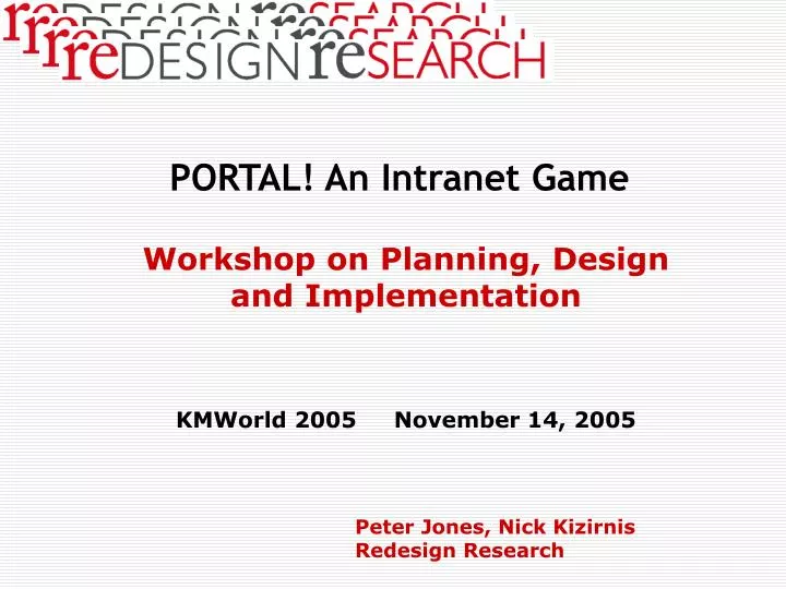 portal an intranet game