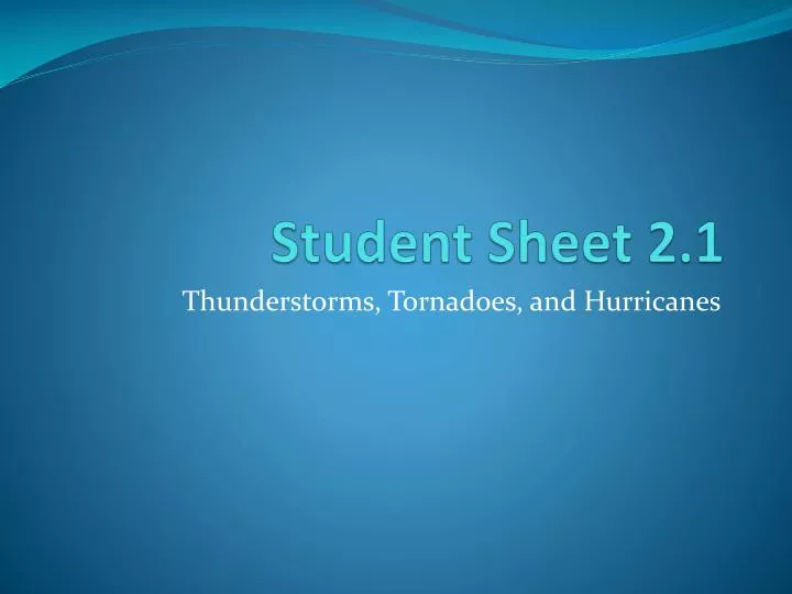 student sheet 2 1