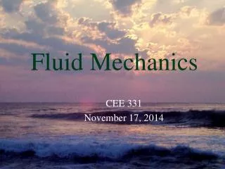 fluid mechanics