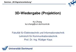 3d wiedergabe projektion