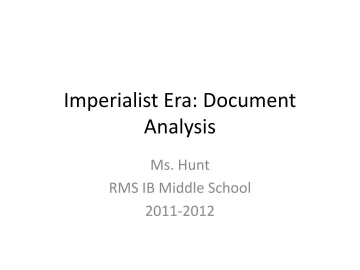 imperialist era document analysis