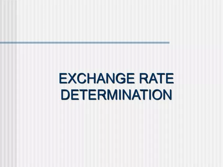 exchange rate determination