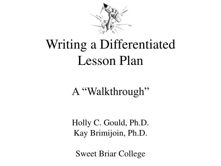 writing a differentiated lesson plan a walkthrough