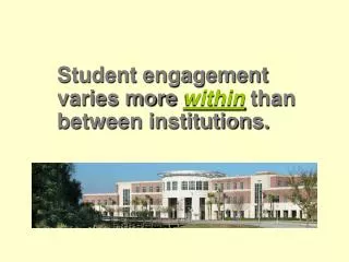 Student engagement varies more within than between institutions.